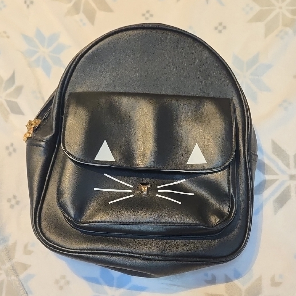 Black Cat Face Backpack
